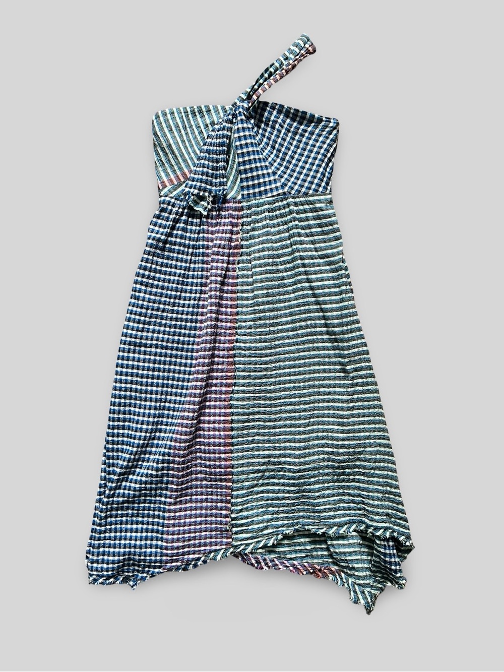 Maeve by Anthropologie Waverly One-Shoulder Gingham Dress